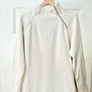 Athleta Cozy Karma Asym Pullover - Light Oatmeal Heather